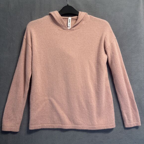 Van Winkle & Co 100% Cashmere Hoodie Women Small Mauve Pink Crop Quiet Luxury - Picture 1 of 6